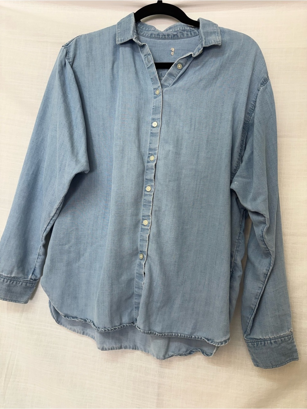 Light Blue Denim Button-Up Shirt size Small/Medium